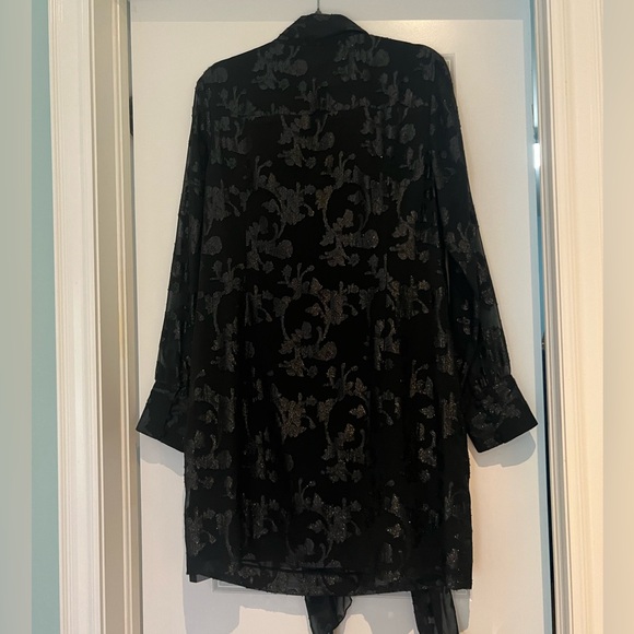 RACHEL Rachel Roy Tie Neck Jacquard Chiffon Dress - Picture 4 of 6